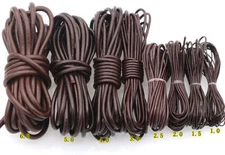 DIY Coffee Round Cow Real Leather Cord Lace Rope Weave String Hand knitted