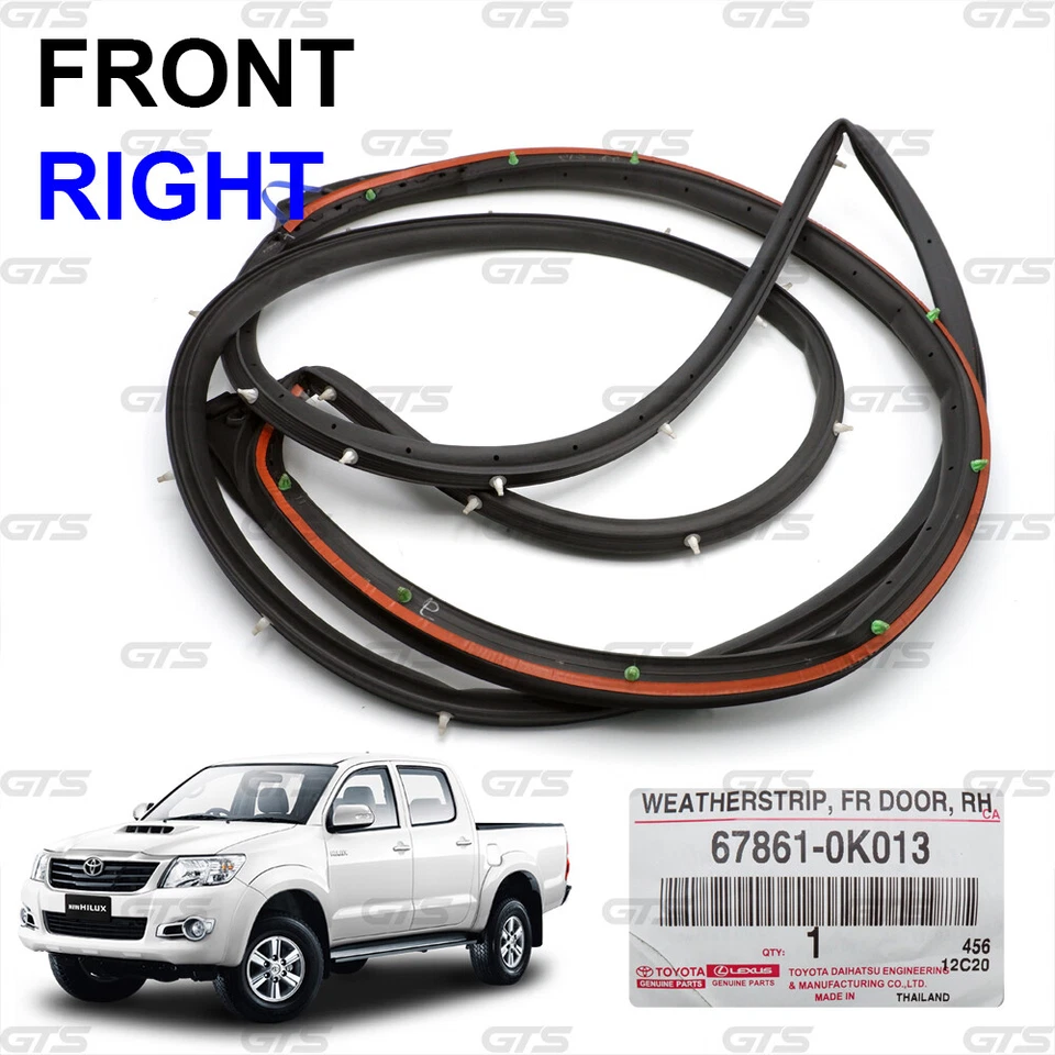 Front Rh Door Rubber Seal Weatherstrip Fits Toyota Vigo Champ 4 Doors 2005 2014 - Image 3 of 4