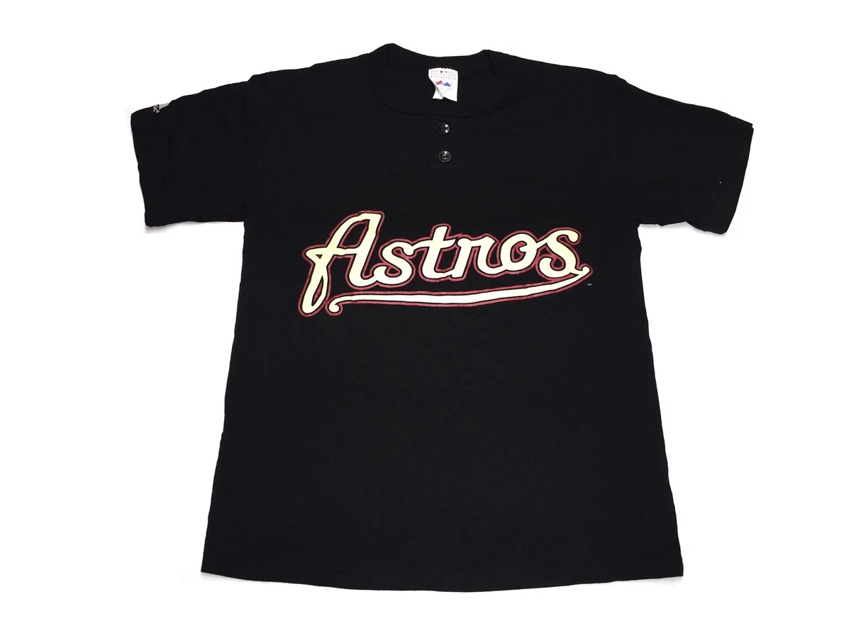 Majestic 2 Button Houston Astros Replica Yth Jersey Black 50 50 Blend YXL R33