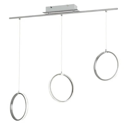 Eglo LED Pendelleuchte Ringe Silber 3400lm Dimmbar 3 Flammig - Bild 1 von 3