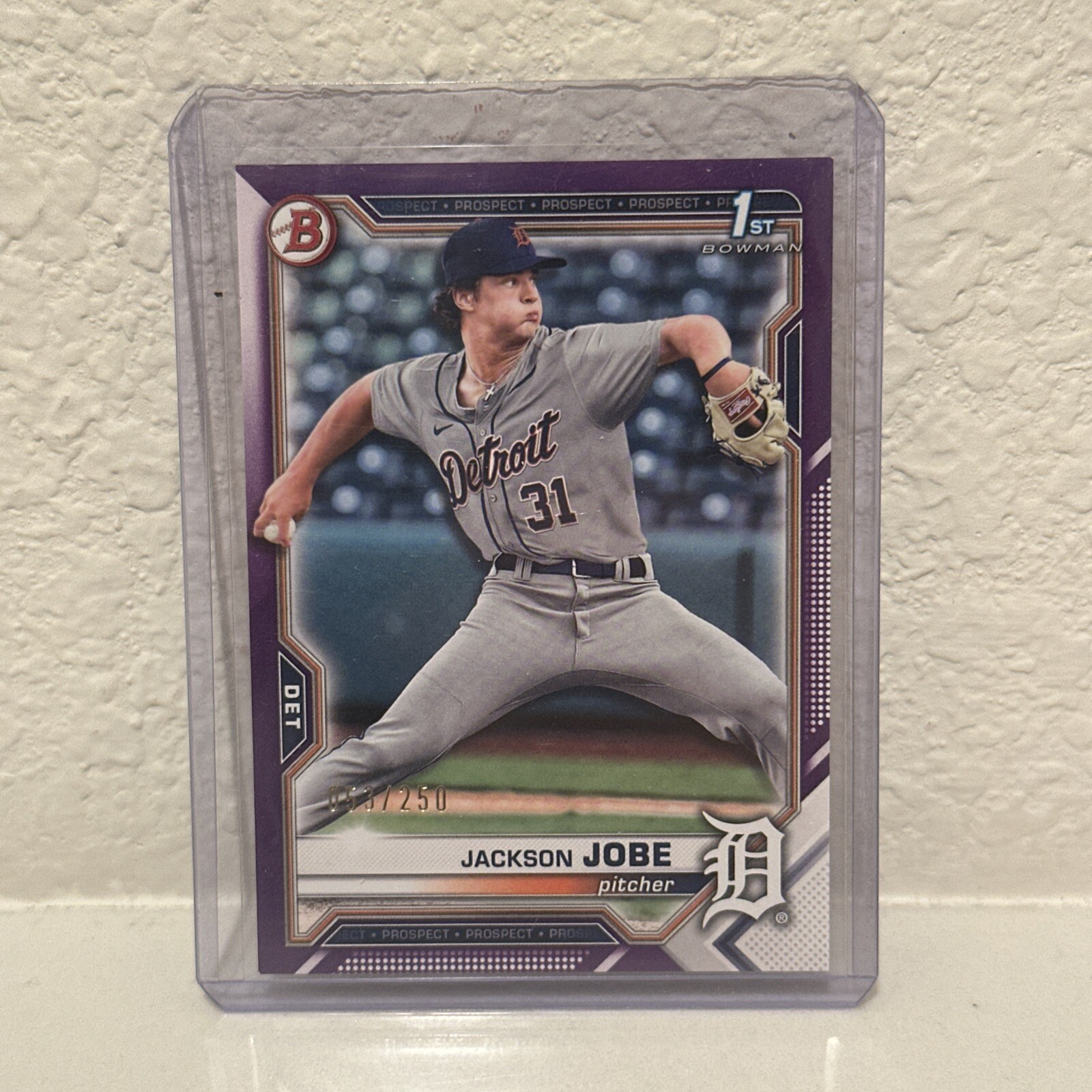2021 Bowman Draft Jackson Jobe Purple Parallel /250 Tigers BD-69