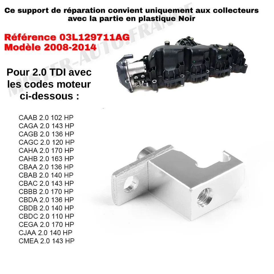 Kit Réparation Support Collecteur Admission AUDI SEAT SKODA VW 2.0 TDI CR P2015 - Photo 2/4