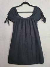 Black Eyelet Dress Small Universal Thread Shift Dress Puff Sleeve