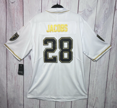 Raiders #28 Jacobs Golden Edition Jersey Replica Knockoff Size L
