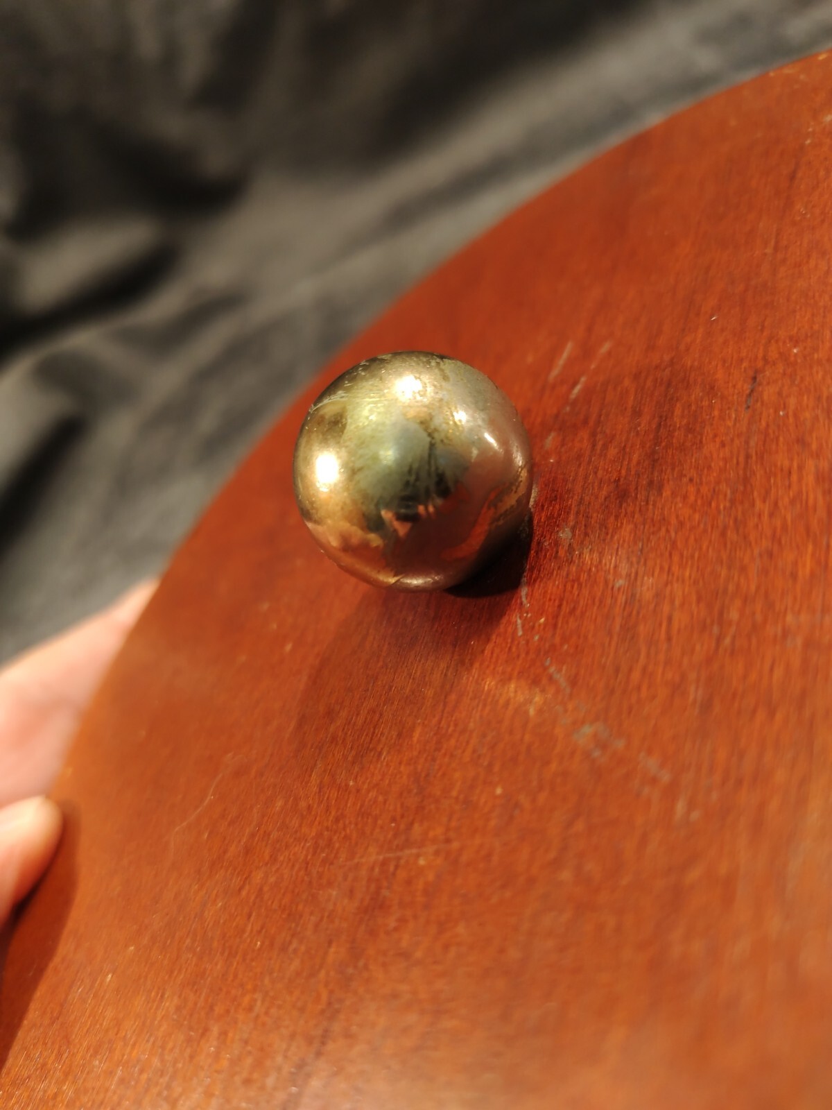 MCM Candy Dish Large Lead Crystal Heavy Wood Lid Brass Knob Stunning Centerpiece