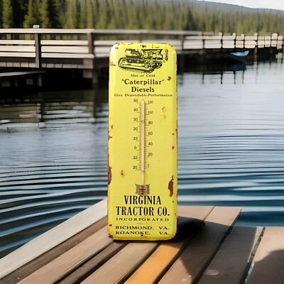 Vintage Carterpilar Diesel  Thermometer Tin merchandise advertising No Porcelain