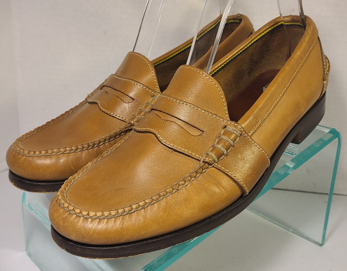 Ralph Lauren Polo Men's Edric Leather Penny Loafers Lt Brown Sz 8D