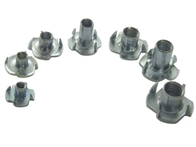 T-NUTS Zinc Plated FOUR PRONGED THREADED for WOODEN FURNITURE M4 M5 M6 M8 M10