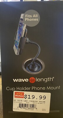 Wave Length Cup Holder Phone Mount Adjustable Universal For  Fits All Phones NEW