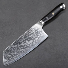 7.5in Cleaver Knife Japan VG10 Damascus Steel Chef Kitchen Meat Vegetable Knife