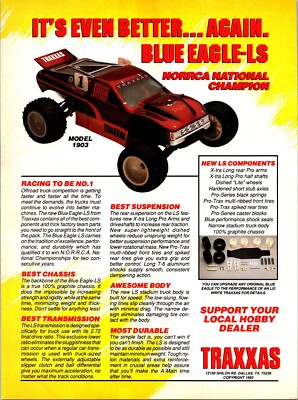 Traxxas Blue Eagle LS RC Truck Vintage 1992 Print Ad Wall Decor | eBay