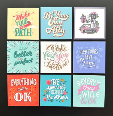 Positive Inspiration Quotes Self Motivation 2'' Fridge Magnets -Glitter -Flexible