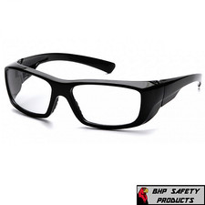 PYRAMEX EMERGE BLACK CLEAR LENS SAFETY GLASSES MOTORCYCLE SB7910DRX Z87 1 PR