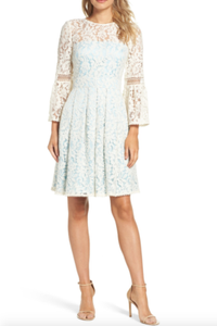 eliza j bell sleeve fit & flare dress