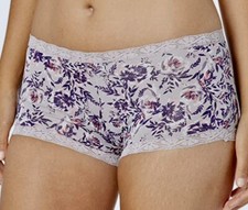MAIDENFORM Fabulous Fit Classic Micro Lace Floral Boyshort Panty Womens M 6 L 7