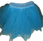EUC AQUA BLUE TULLE TUTU SKIRT PUFFY SHEER LAYER LIGHT BLUE SATIN SLIP COSTUME — photo 1