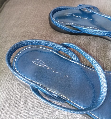 Dolcis womens navy sandals/shoes comfortable elastic front and ankle straps UK 5 - Picture 3 of 5
