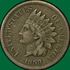 1859 Indian Head Cent Fine F Coin #41031