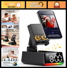 Bluetooth Speaker with Induction Phone Stand - HD Sound, Anti-Slip Holder, Gift