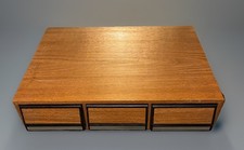 Vintage 42 Cassette Tape Faux Wood 3 Drawer Storage Case Holder