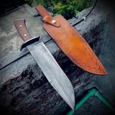 Custom Hand Forged Carbon steel Hunting Survival Bowie Knife With Leather Sheath