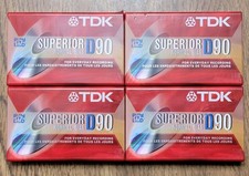 TDK Superior D90 Lot Of 4 Normal Bias Blank Cassette Tapes Type I 90 Min Sealed