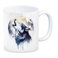 Wolf Im Mondschein Kaffeebecher