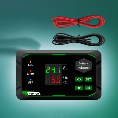 VTM100 Batteriemanagement Display für 7-100V DC Systeme mit ABS Gehäuse