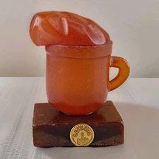 50s Vintage Figurine Beer Mug Natural Baltic Amber Soviet Statuete USSR Rare Old
