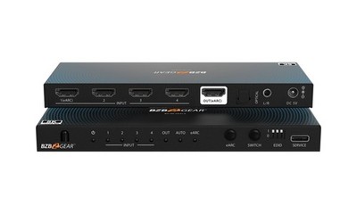 BZBGEAR 4x1 8K UHD HDMI 2.1 Switcher with Audio De-Embedding (8K60/4K120Hz)