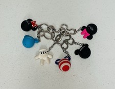 5 Disney Keychains Mickey Minnie Mouse White Glove Charms Lot Ring