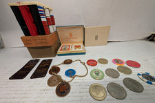 Large Lot Of Vintage Used Las Vegas -Casino -Gambling Chips - Cards- Tokens