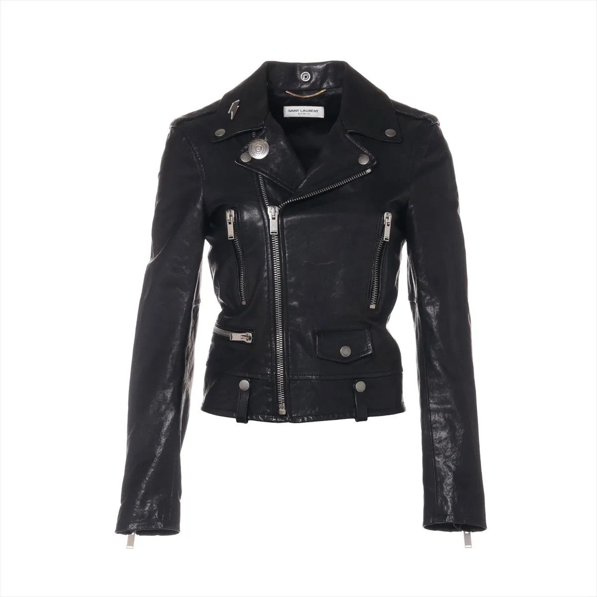 Saint Laurent Giacca di Pelle F34 Donna Nero 506798 Appendino è Staccabile