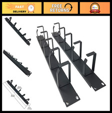 2 Pcs 1U 19" Rack Mount Cable Management Organizer - Metal D-Ring Wire System