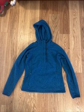 Woman s The North Face Light Blue Hooded Sweatshirt 1/4 Zip Size M