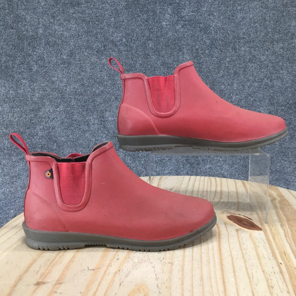 BOGS Botas Mujer 9 Sweetpea Sin Cordones Lluvia Botín Rojo Goma Impermeable Foto 2 de 4