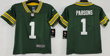 Tariffs​ Free! YOUTH'S Micah Parsons #1 Packers Vapor Green Sewn Stitched Jersey