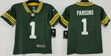 Tariffs​ Free! YOUTH'S Micah Parsons #1 Packers Vapor Green Sewn Stitched Jersey