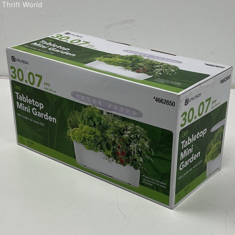 Utilitech Tabletop Mini Garden LED Grow Light Hydroponic Planter 8 Pod NIB