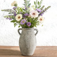 Vaso rustico in ceramica 9", terracotta vintage, vaso da fiori in ceramica, fatto a mano