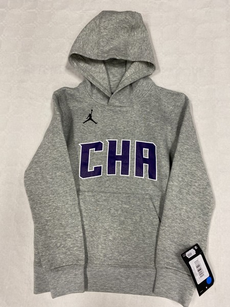Sweat Jordan Nba Charlotte Hornets Kinder Grau S 8 Jahre Offiziell Nike Jumpman-image