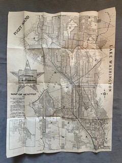 Rare 1913 Seattle WA Map Street Car Lines Original 16x22 inches