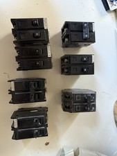 Lot Of 7 2 Pole Breakers 4 From Cutler Hammer 1 General Electric 2 Sylvania