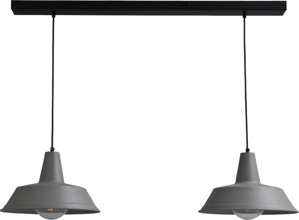 Exklusive Pendelleuchte Grau Ø35Cm 2Xe27 L:100Cm Handarbeit Industrie HäNgelampe-image