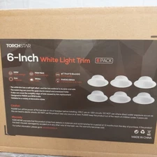 Torchstar 6-Inch White Light Trim 6-Pack  Six Pk New In Re-Sealed Opened Box