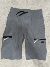 Wrangler Boys Gray Cargo Shorts M 8 Elastic Waist Drawstring Pockets