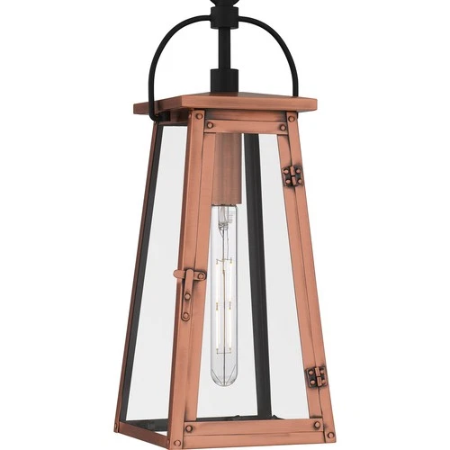 Aged Copper One Light Outdoor Hanging Lantern from the Carolina Collection - Picture 5 of 6