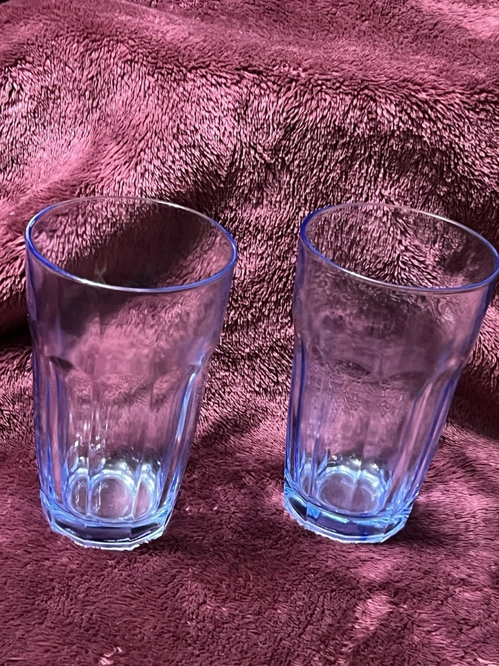 2 Vintage Pasabahce Glass Tumbler Ice Blue Mist Highball Water Or Beverage - Image 2 of 4