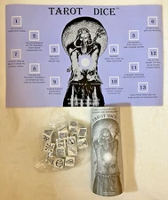 TAROT DICE W/ Mat Tarotocy Inc Mat 13 Dice Instruction Book 2002