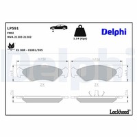 Bremsbelagsatz Scheibenbremse Delphi LP591 FüR F3L Ford Fiesta RB Courier F5L KA